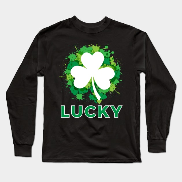 Lucky Shamrock Clover Long Sleeve T-Shirt by BadDesignCo